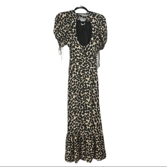 Proenza Schouler Textured Crepe Painted Dot Cinched Dress size medium - Picture 5 of 10